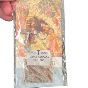 Earth Soil From Jerusalem + Cross + Olive Leaf + Certificate NEW‎